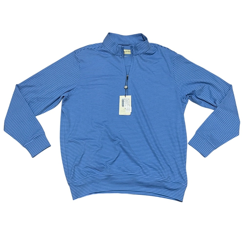 Donald Ross Sportswear Men's Medium Blue‎ Striped Pullover Golf Long Sleeve NWT